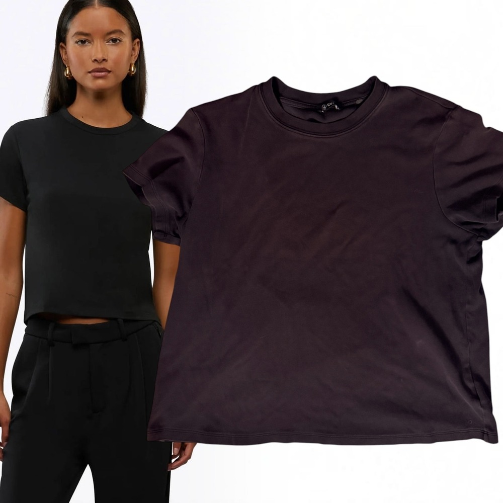Cuts Clothing Almost Friday Cropped Tee Washed Black Charcoal Grey Large